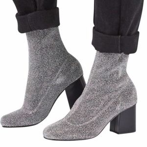 Topshop Martha Glitter Sock Bootie